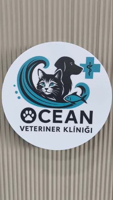Ocean Veteriner Kliniği'nin dış cephesindeki logo tabelası